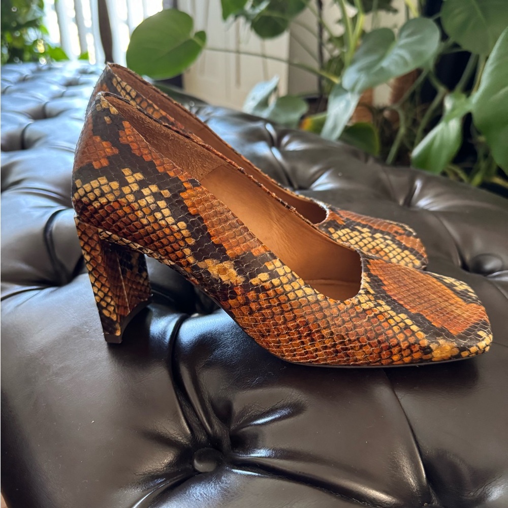 Miista Brown leather Snakeskin Heels